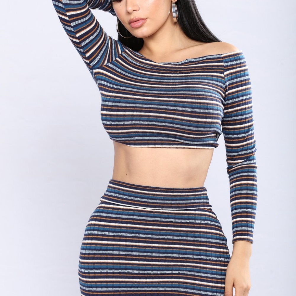 Fashion Nova Striped Set